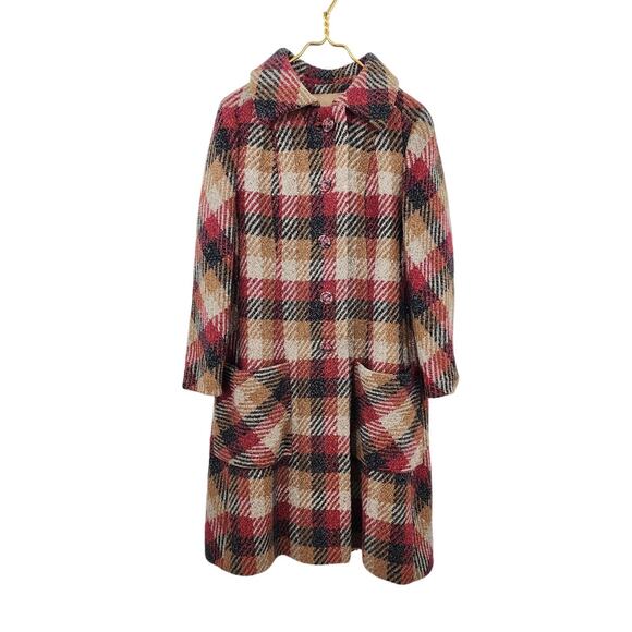 Vintage Long Line Pleated Back Coat Wool ILGWU Union Made Fully Lined - Picture 1 of 16